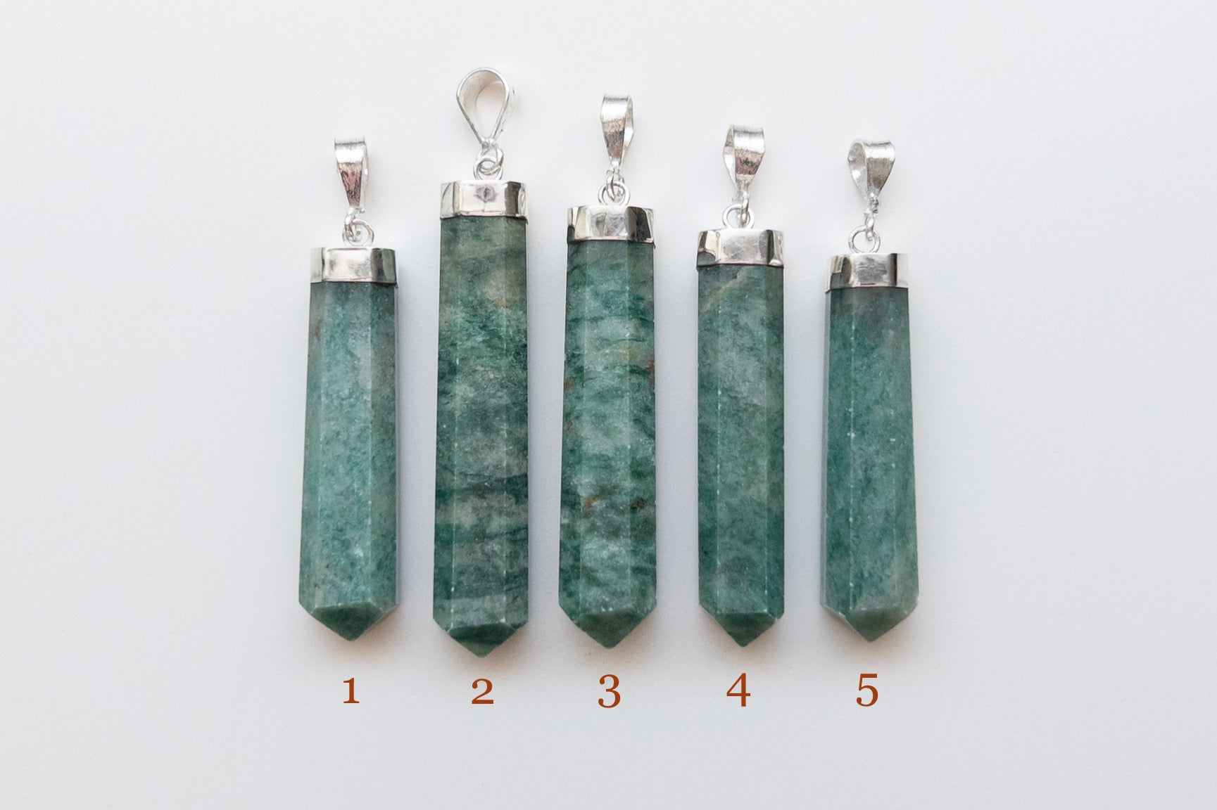 Green Aventurine Sterling Silver Pendants