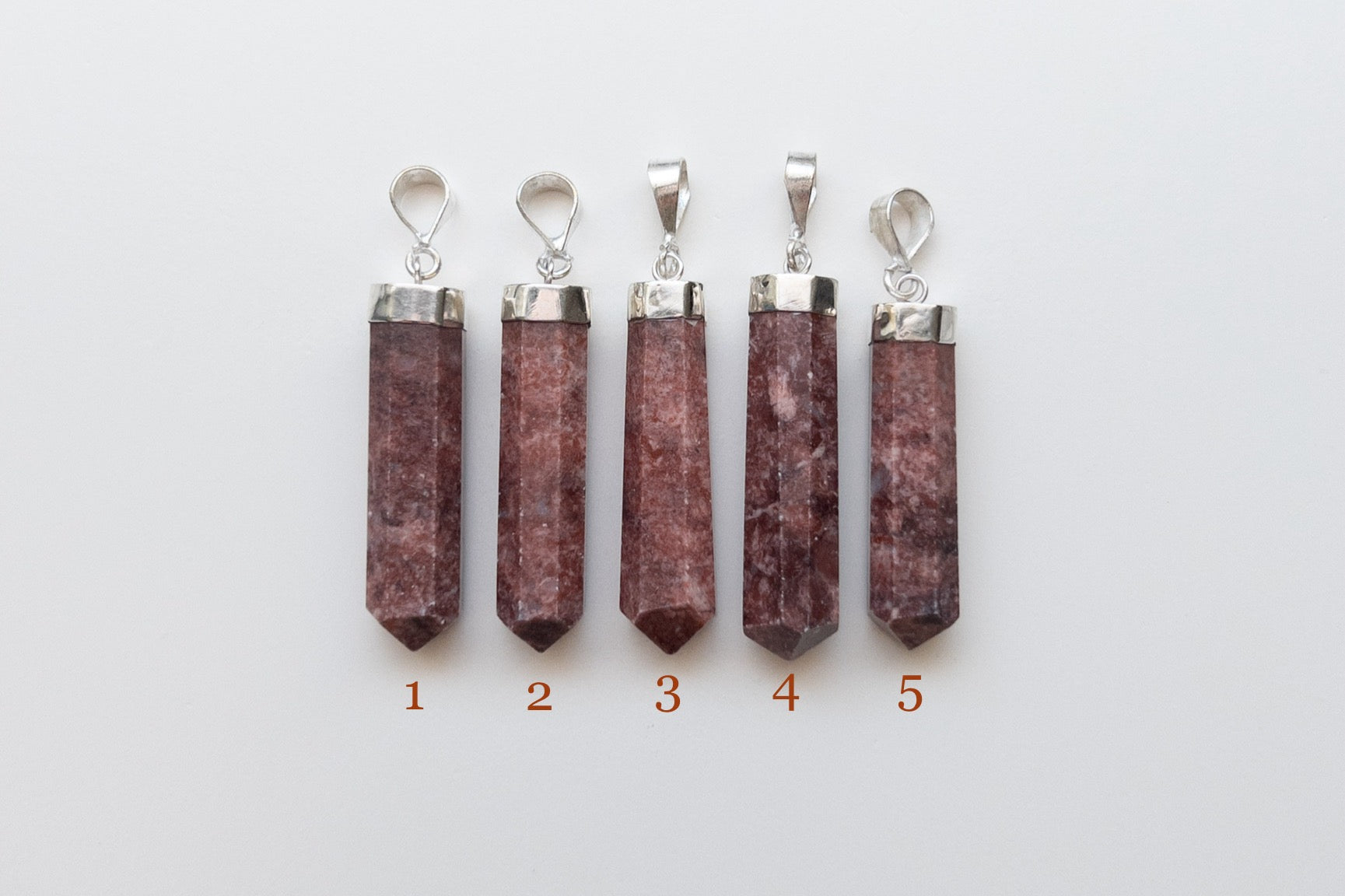 Red Aventurine Sterling Silver Pendants