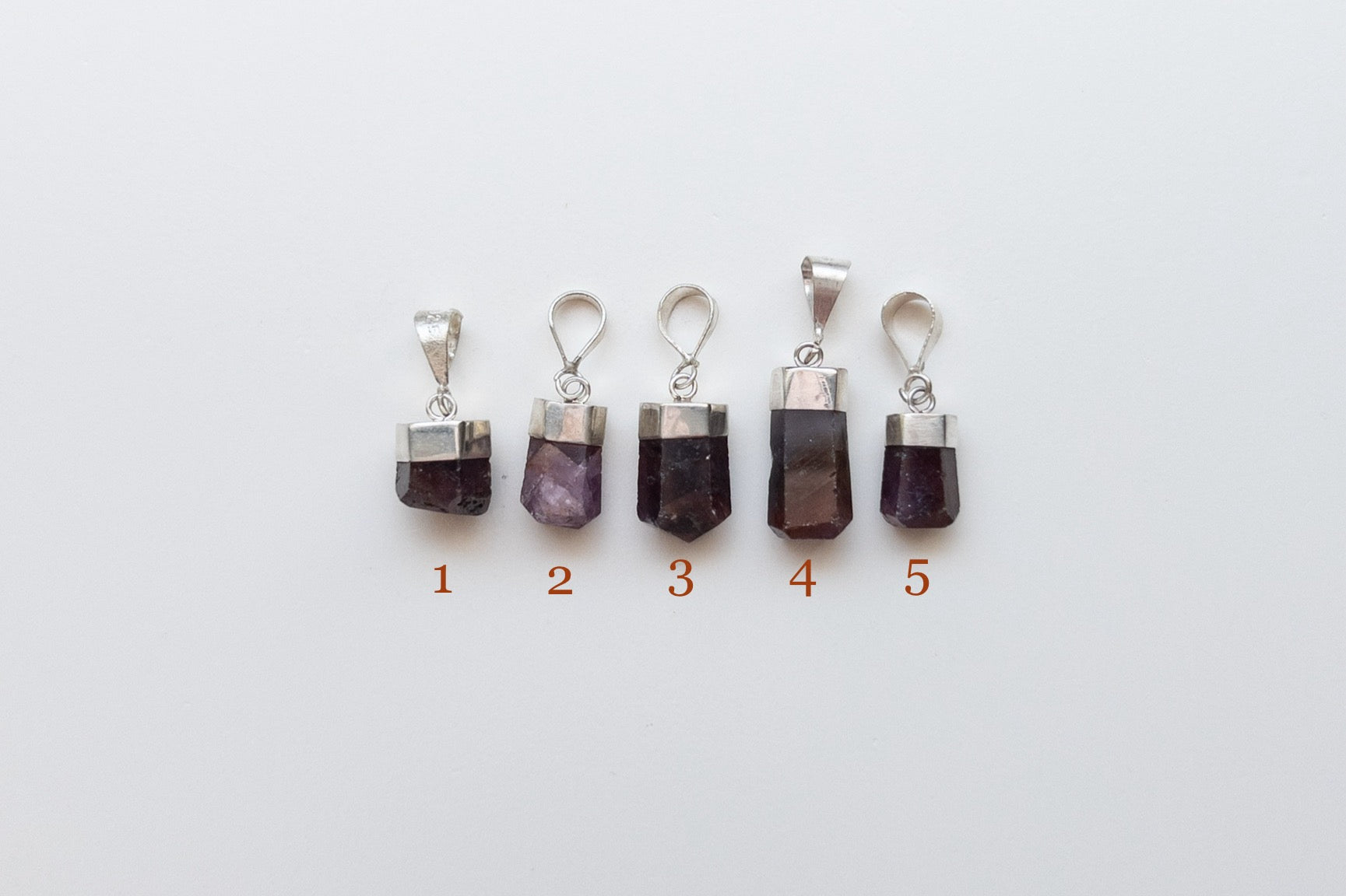 Ruby Sterling Silver Pendants